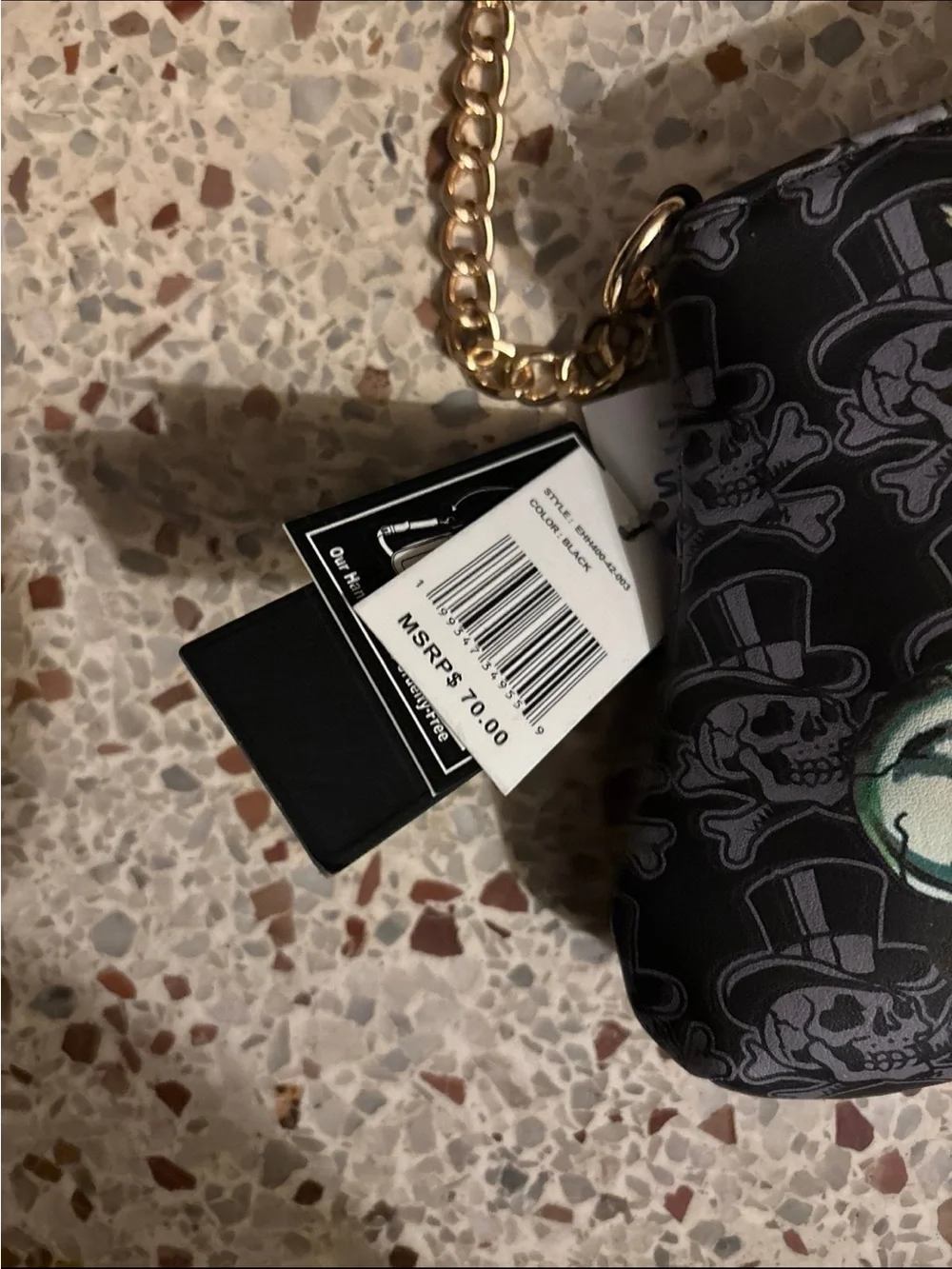 NWT ed hardy shoulder bag tiger motif and skull pat